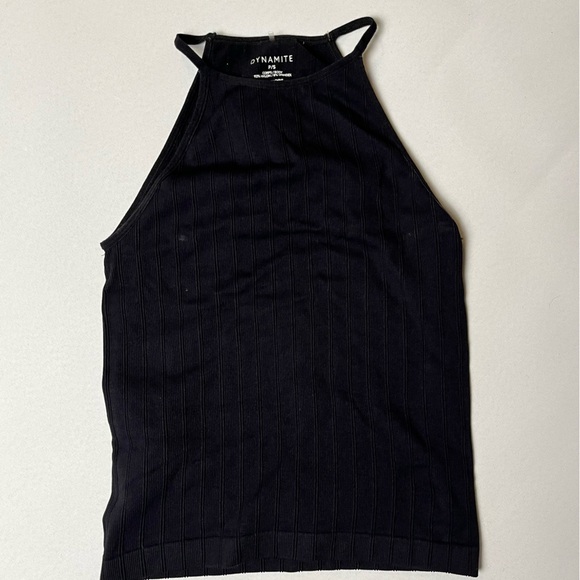 Dynamite Ribbed Black Tank Top - Picture 1 of 4